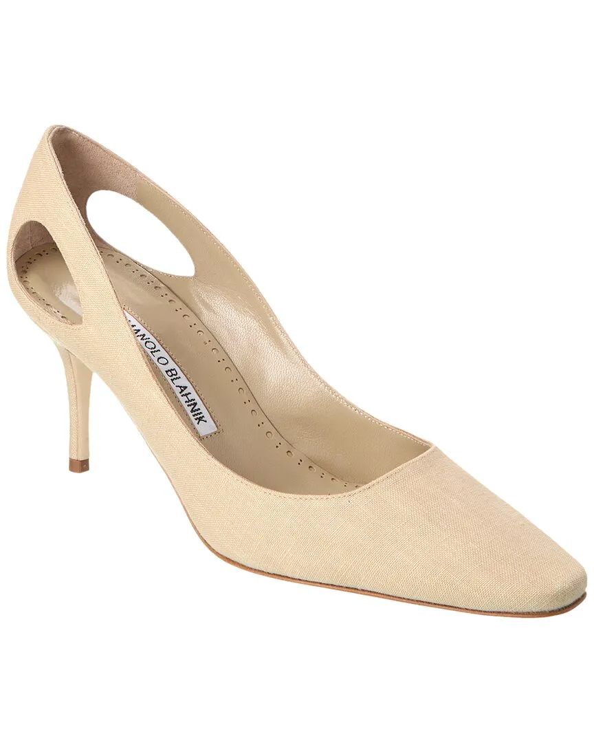 Manolo Blahnik Toplaca 70 Linen Pump Shoes_Manolo-Blahnik