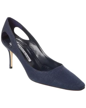 Manolo Blahnik Toplaca 70 Linen Pump Shoes_Manolo-Blahnik