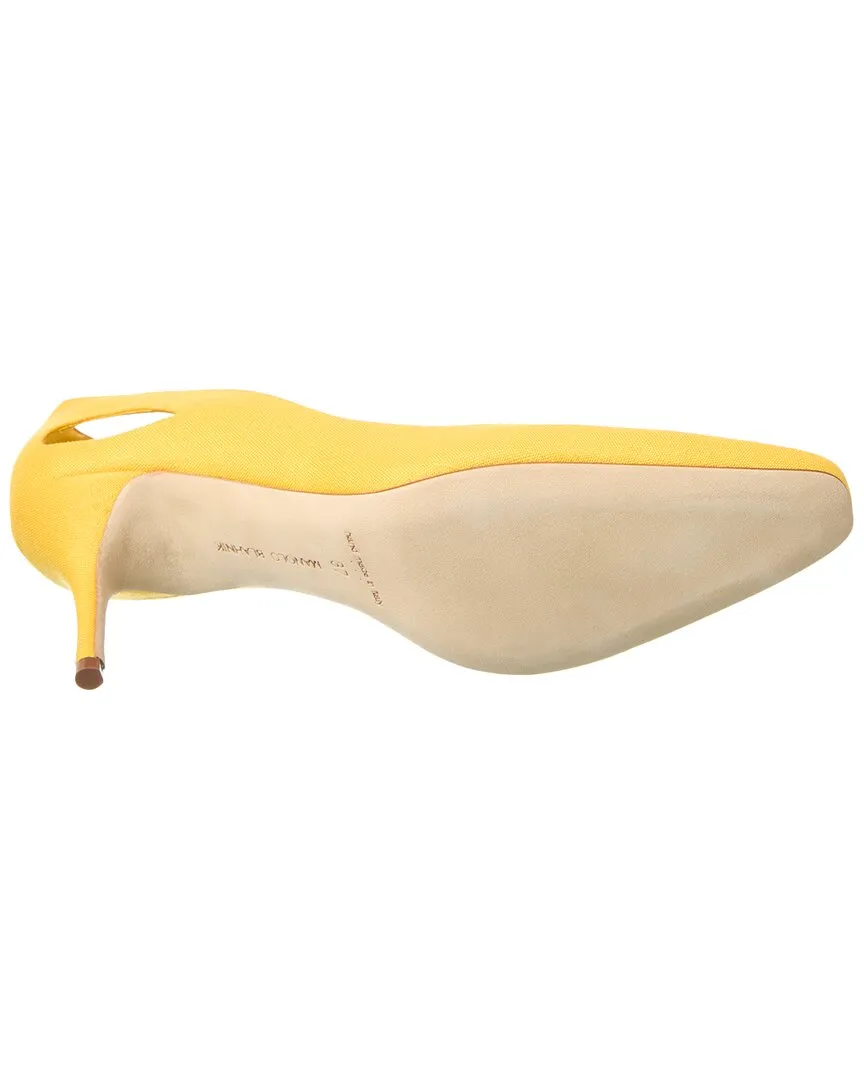 Manolo Blahnik Toplaca 70 Linen Pump Shoes_Manolo-Blahnik