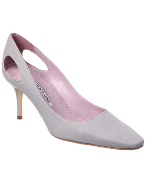 Manolo Blahnik Toplaca 70 Linen Pump Shoes_Manolo-Blahnik