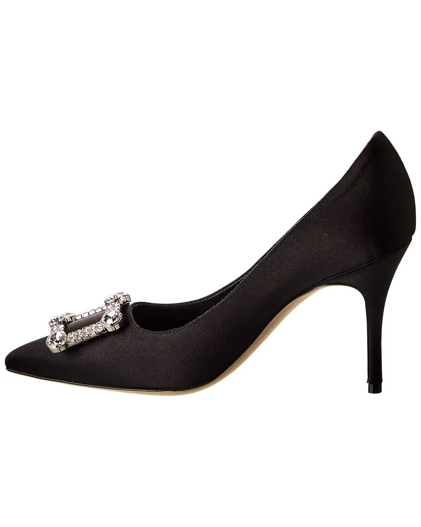 Manolo Blahnik Vitala 90 Satin Pump Shoes_Manolo-Blahnik