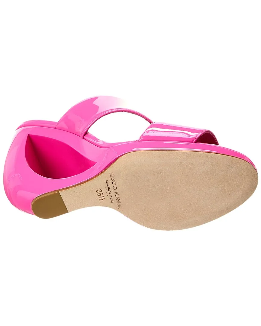 Manolo Blahnik Welli 105 Patent Wedge Sandal Shoes_Manolo-Blahnik