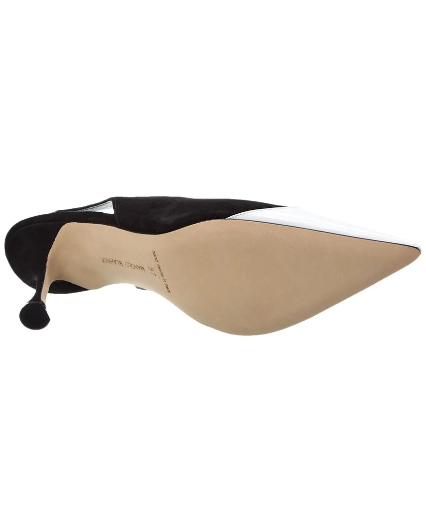Manolo Blahnik Zaborus 70 Leather & Suede Slingback Pump Shoes_Manolo-Blahnik