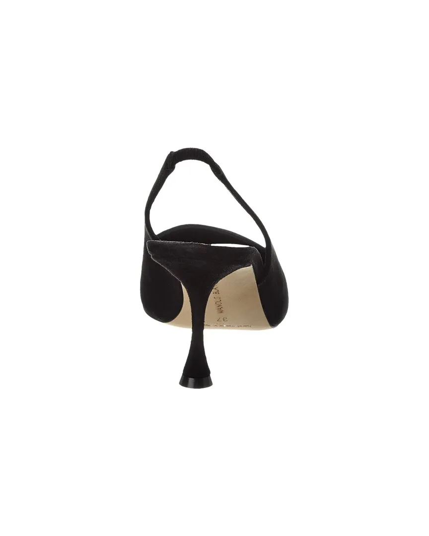 Manolo Blahnik Zaborus 70 Leather & Suede Slingback Pump Shoes_Manolo-Blahnik