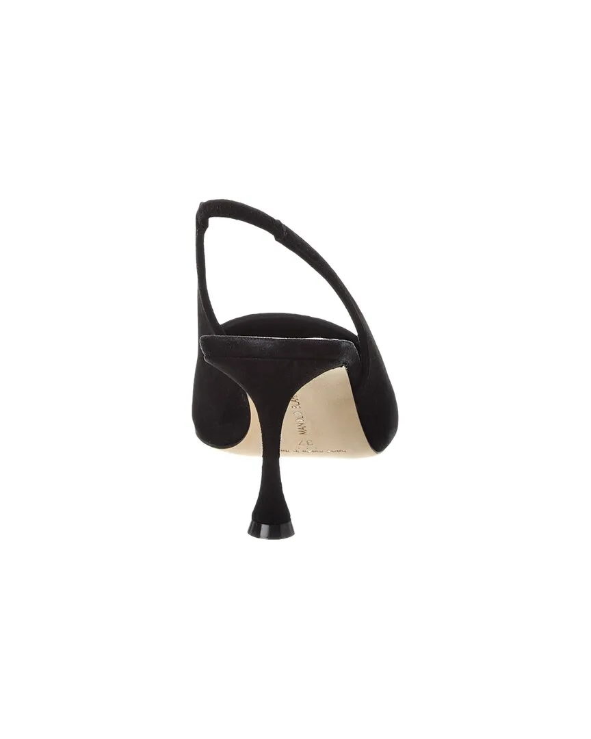 Manolo Blahnik Zaborus 70 Leather & Suede Slingback Pump Shoes_Manolo-Blahnik