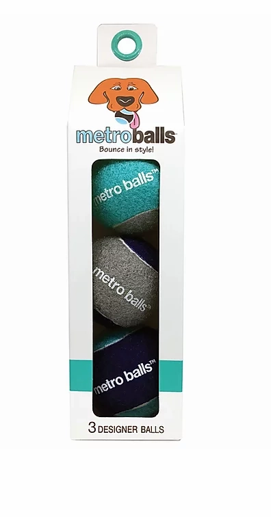Metro Paws Metro Balls - Seafoam 3ct fetch toy,dog ball