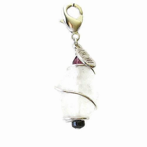Milky Quartz Healing Dog Collar Charm Pawmulet
