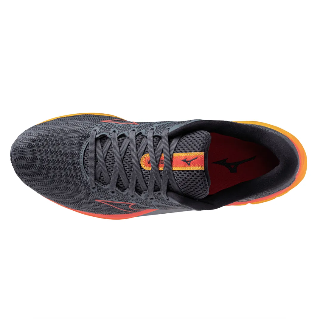 Mizuno Men's Wave Rider 27 Running Shoes in Tubulence/Citrus AW23 Shoes_Mizuno