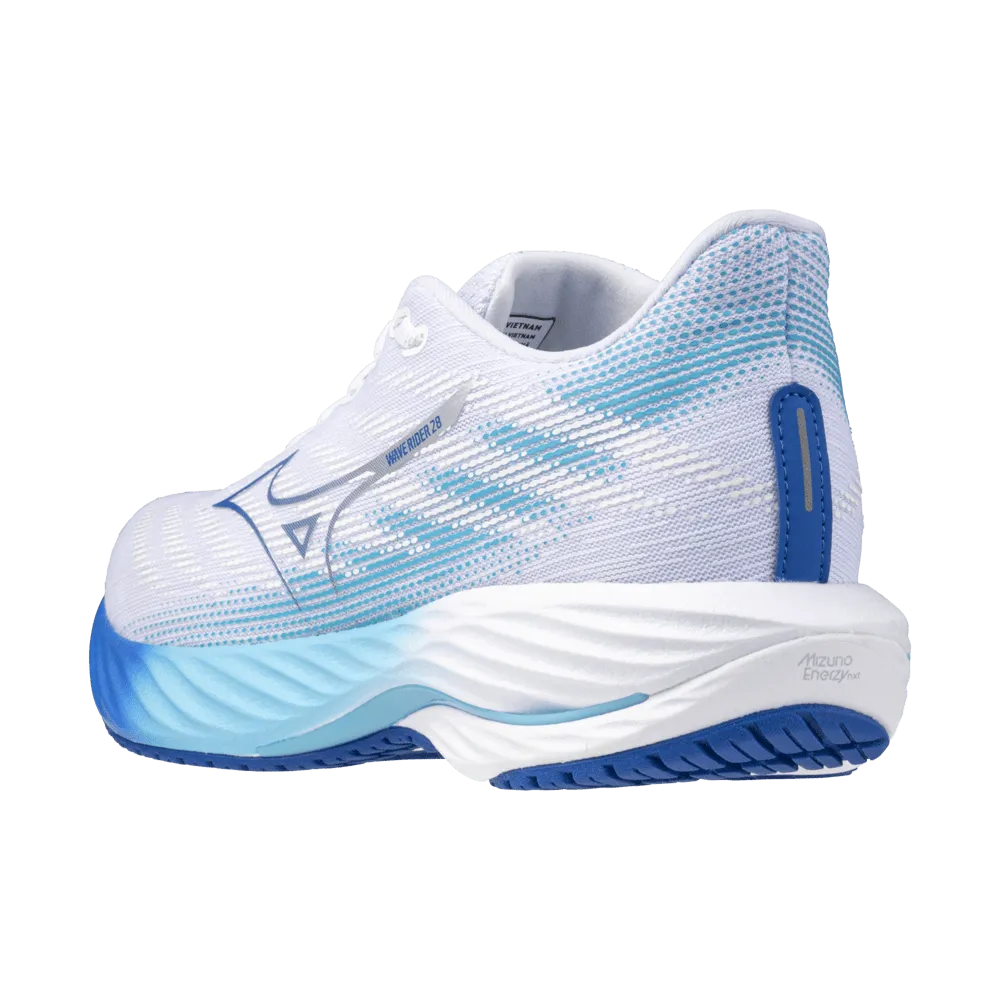 Mizuno Men's Wave Rider 28 in White/Estate Blue/Mugen Blue AW24 Shoes_Mizuno