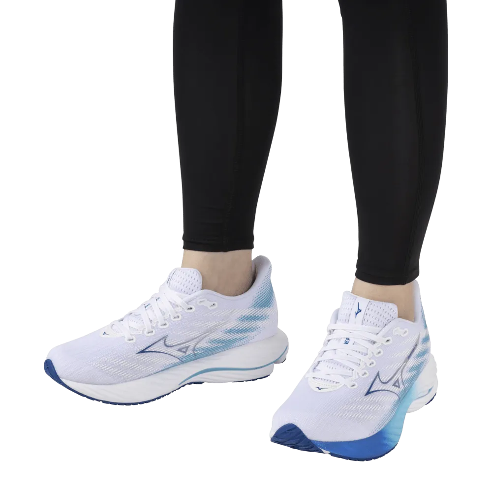 Mizuno Men's Wave Rider 28 in White/Estate Blue/Mugen Blue AW24 Shoes_Mizuno