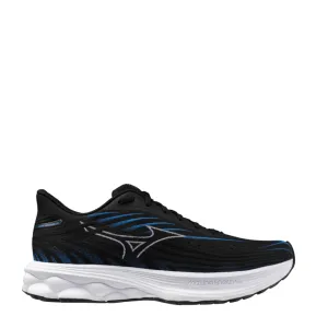 Mizuno Men's Wave Skyrise 6 Running Shoes in Black/White/Blue Pace SS25 Shoes_Mizuno