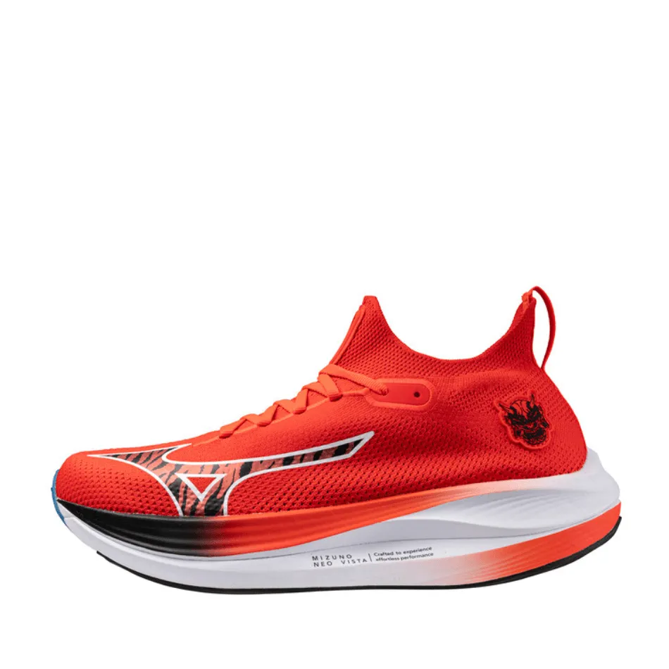 Mizuno Unisex Neo Vista Running Shoes in Oni Demon Mizuno Ignition Red/Black/Baseball Blue SS25 Shoes_Mizuno