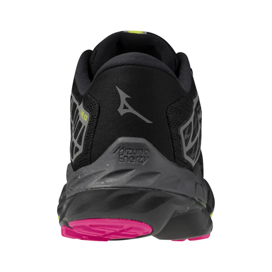 Mizuno Unisex Wave Inspire 20 Running Shoes in Black/Silver/Sunny Lime AW24 Shoes_Mizuno
