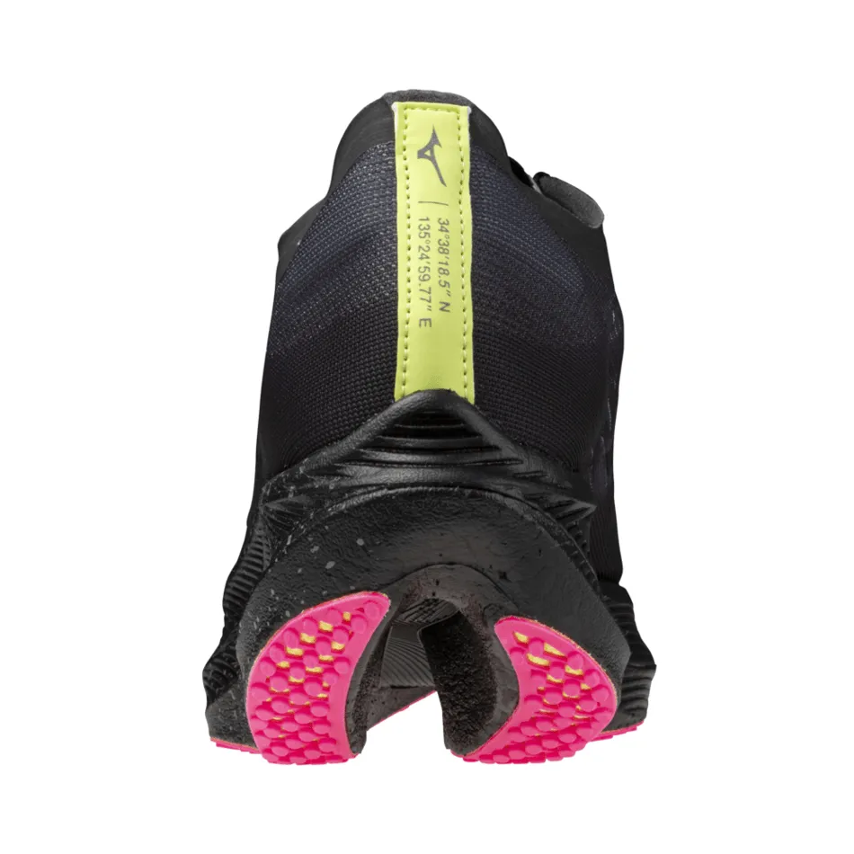 Mizuno Unisex Wave Rebellion Pro 2 Running Shoes in Black/Silver/Pink/Tetra AW24 Shoes_Mizuno