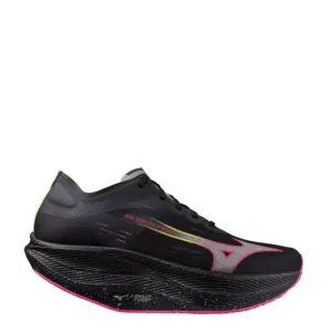 Mizuno Unisex Wave Rebellion Pro 2 Running Shoes in Black/Silver/Pink/Tetra AW24 Shoes_Mizuno