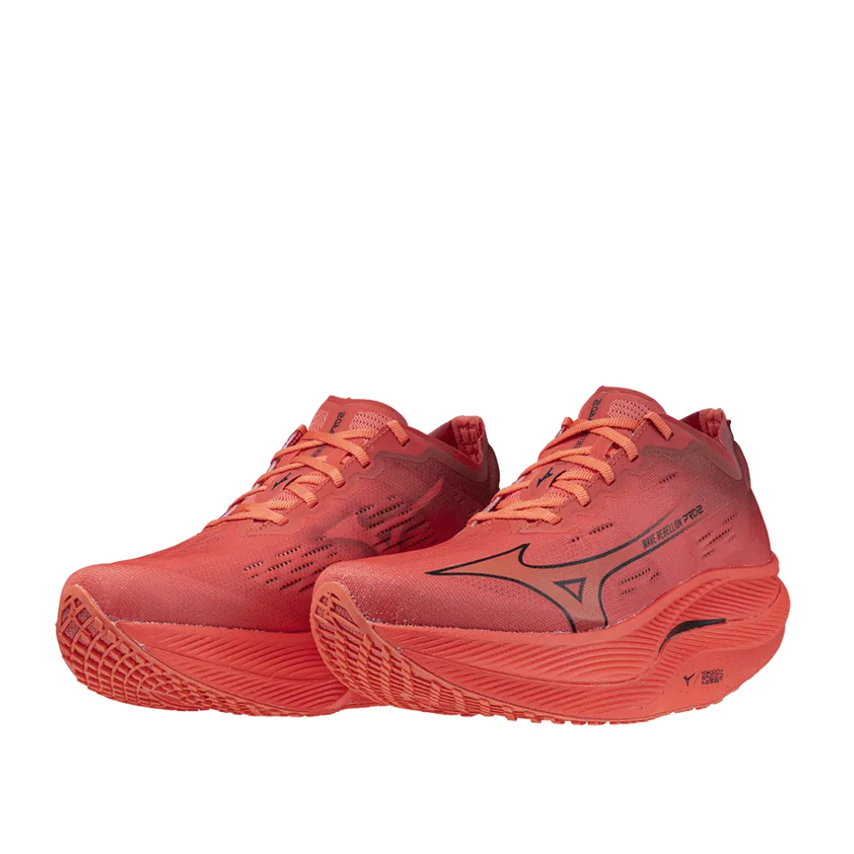 Mizuno Unisex Wave Rebellion Pro 2 Running Shoes in Dubarry/Black/Cranberry SS24 Shoes_Mizuno