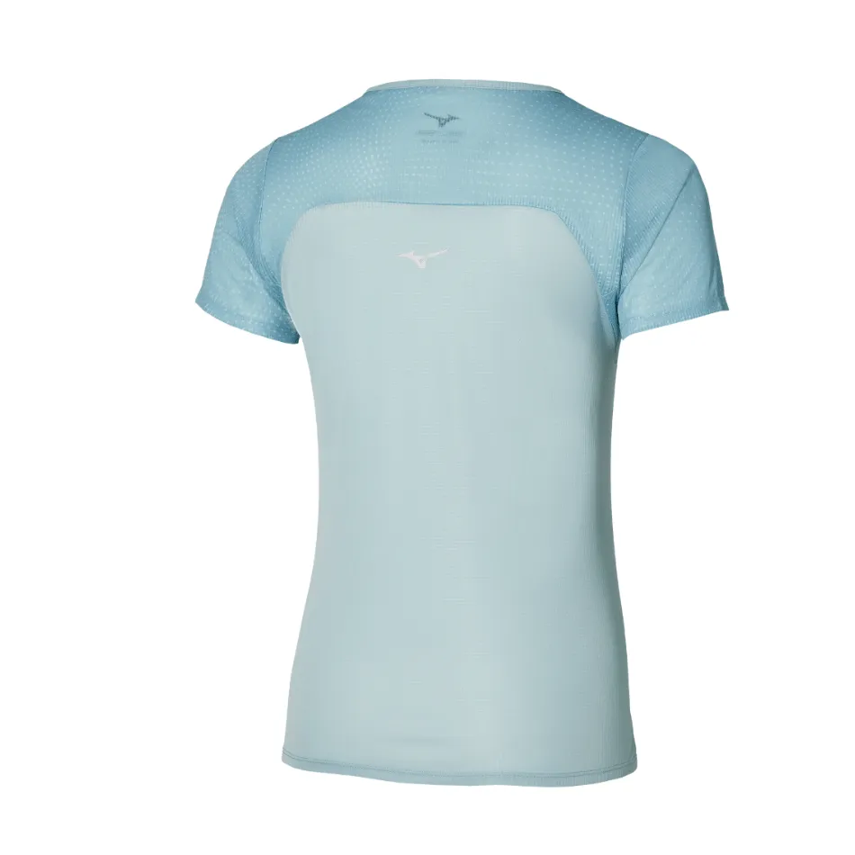 Mizuno Women's DryAeroFlow Graphic Tee in Cloud Blue SS25 Shoes_Mizuno