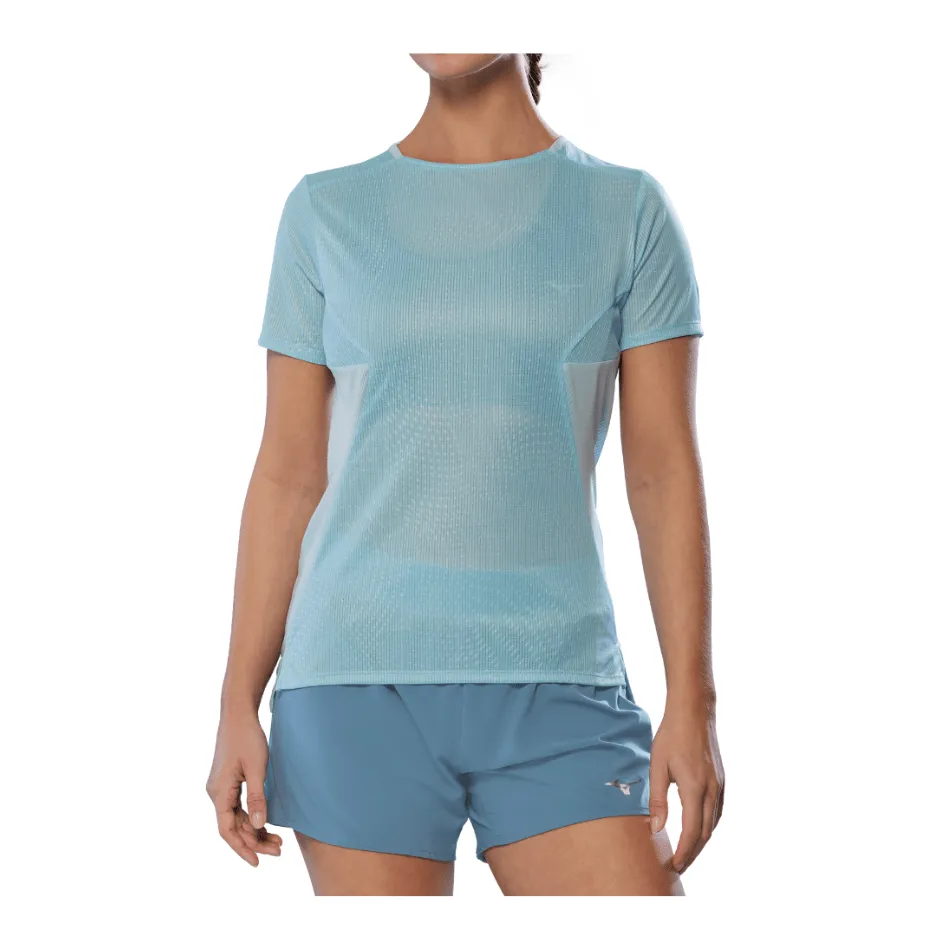 Mizuno Women's DryAeroFlow Graphic Tee in Cloud Blue SS25 Shoes_Mizuno