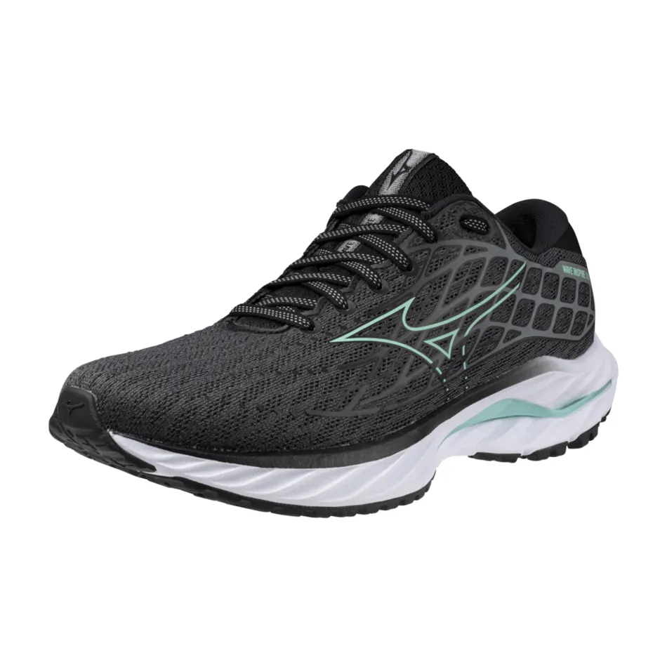 Mizuno Women's Wave Inspire 20 Running Shoes in Iron Gate/Dusty Jade Green/Black AW24 Shoes_Mizuno