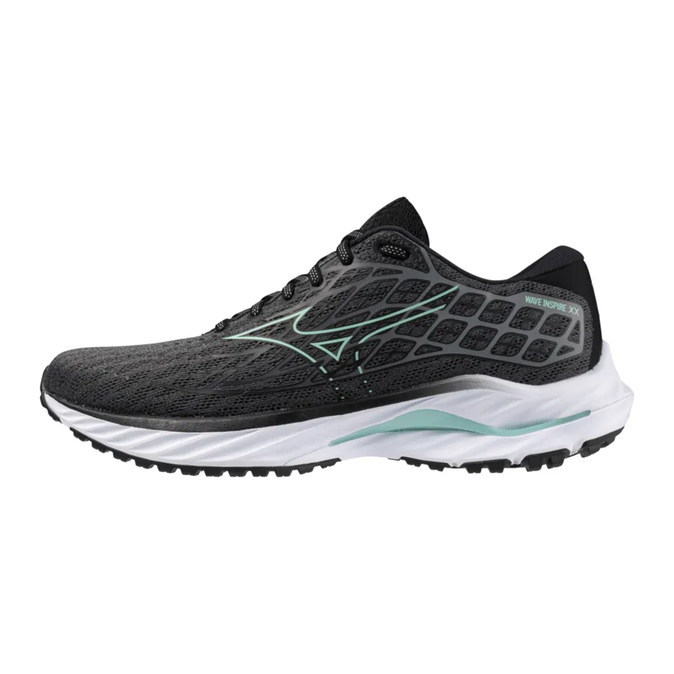 Mizuno Women's Wave Inspire 20 Running Shoes in Iron Gate/Dusty Jade Green/Black AW24 Shoes_Mizuno