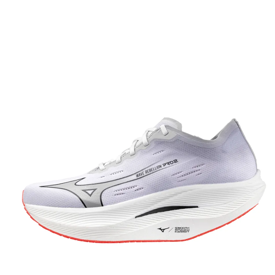 Mizuno Women's Wave Rebellion Pro 2 Running Shoes in White/Harbor Mist/Cayenne SS24 Shoes_Mizuno