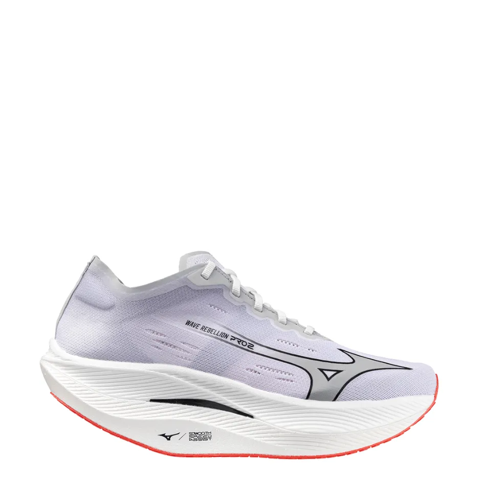 Mizuno Women's Wave Rebellion Pro 2 Running Shoes in White/Harbor Mist/Cayenne SS24 Shoes_Mizuno