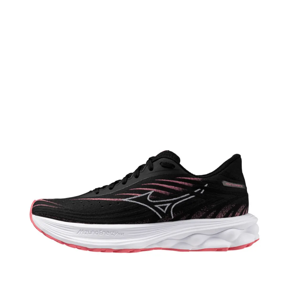 Mizuno Women's Wave Skyrise 6 Running Shoes in Black/Camellia Rose SS25 Shoes_Mizuno