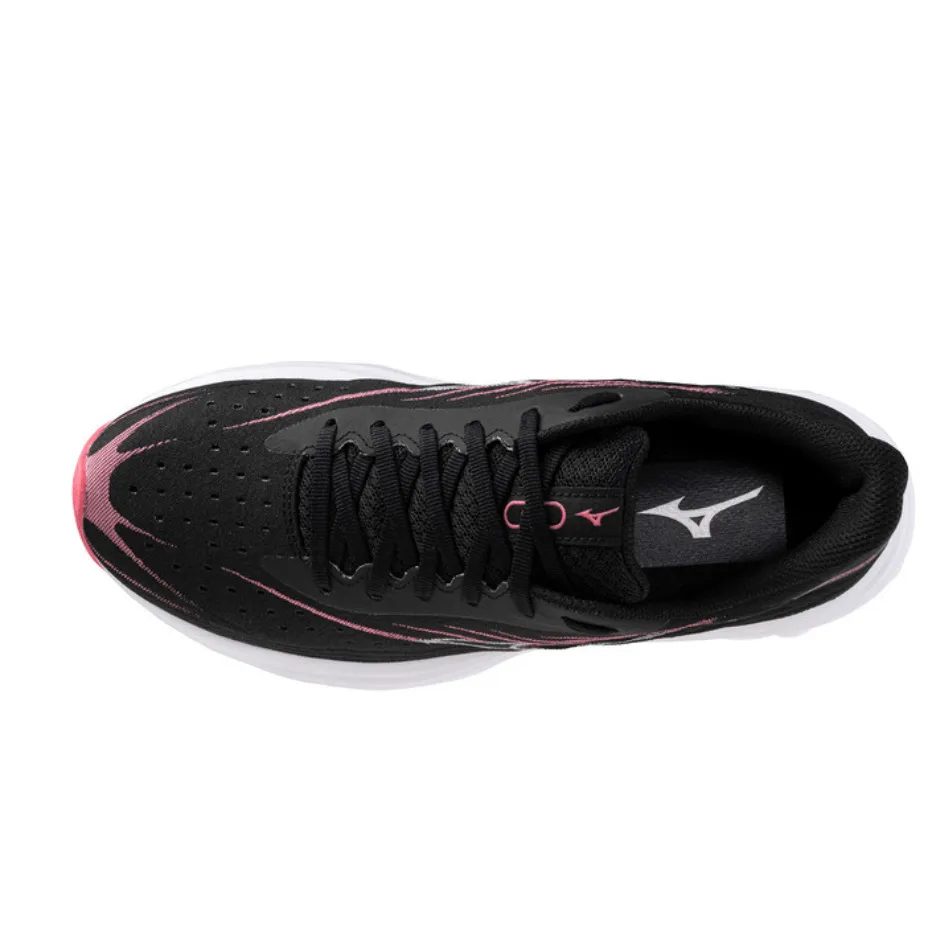 Mizuno Women's Wave Skyrise 6 Running Shoes in Black/Camellia Rose SS25 Shoes_Mizuno