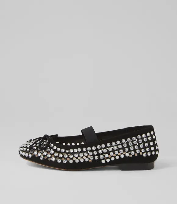 Mollini Beriza Black Silver Jewelled - LAST PAIR size 37 Shoes_Mollini