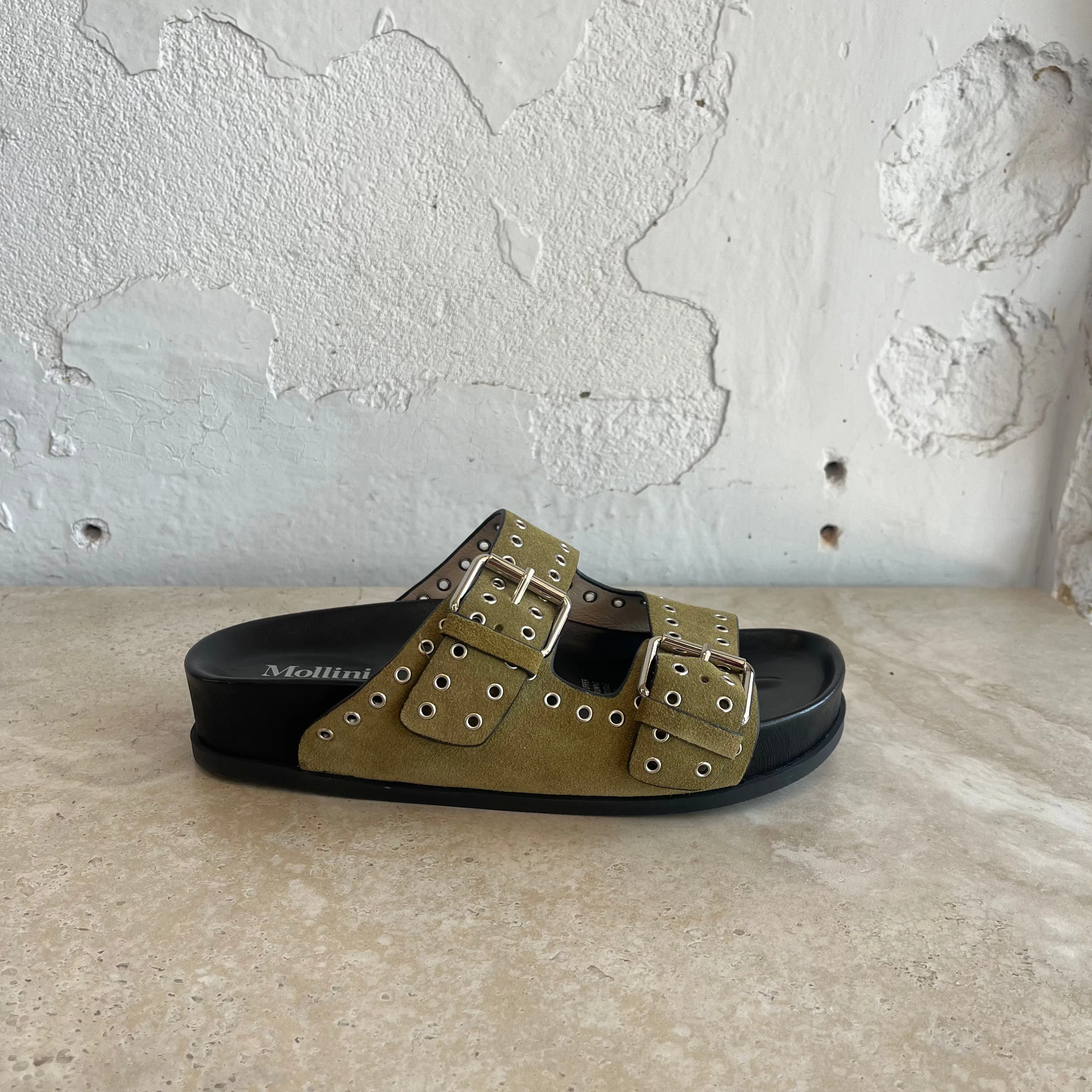 Mollini Ciana Khaki Suede Shoes_Mollini