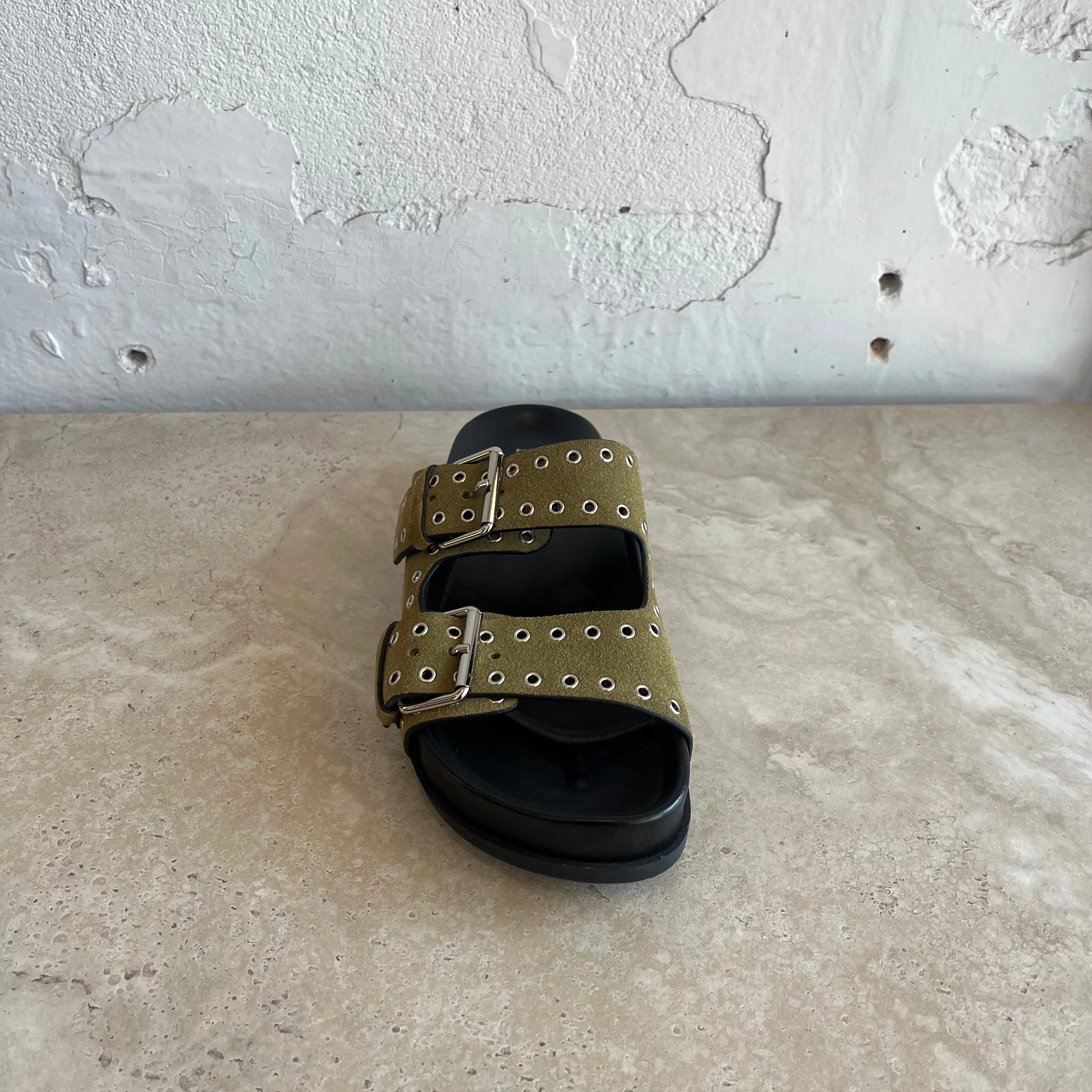 Mollini Ciana Khaki Suede Shoes_Mollini