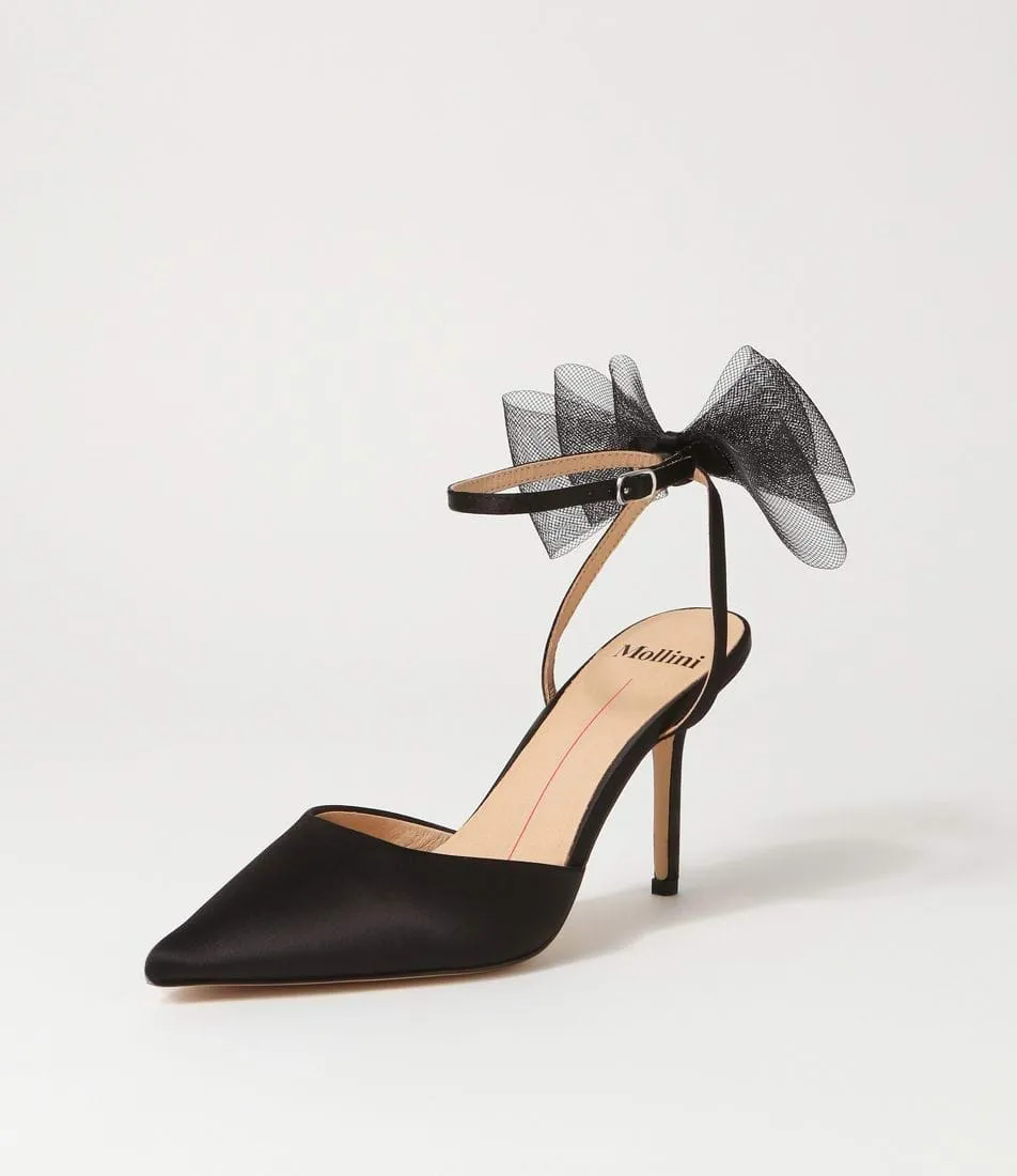 Mollini Myday Black Satin Shoes_Mollini