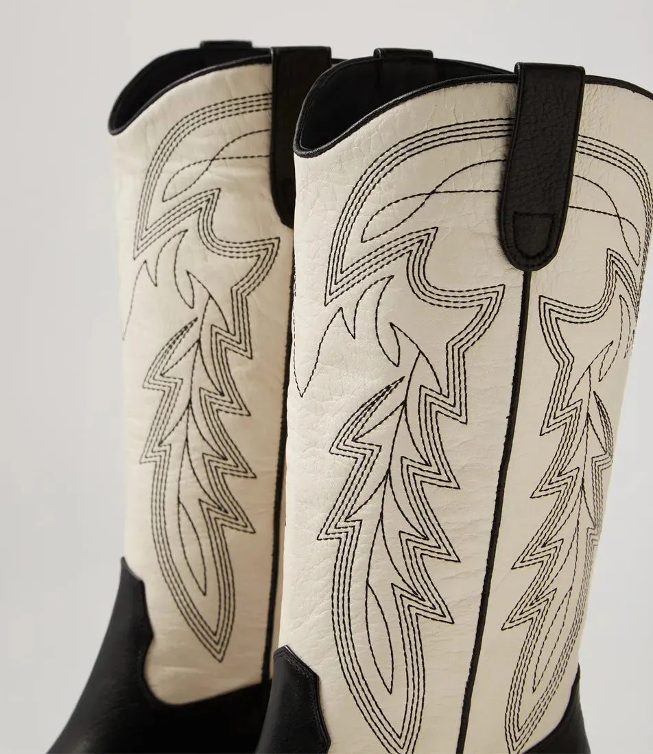 Mollini Riding Boot Black Cream Shoes_Mollini
