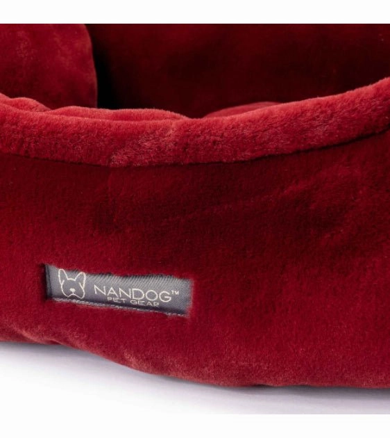 Nandog Pet Gear Cloud Reversible Bed (Burgundy) for Dogs and Cats