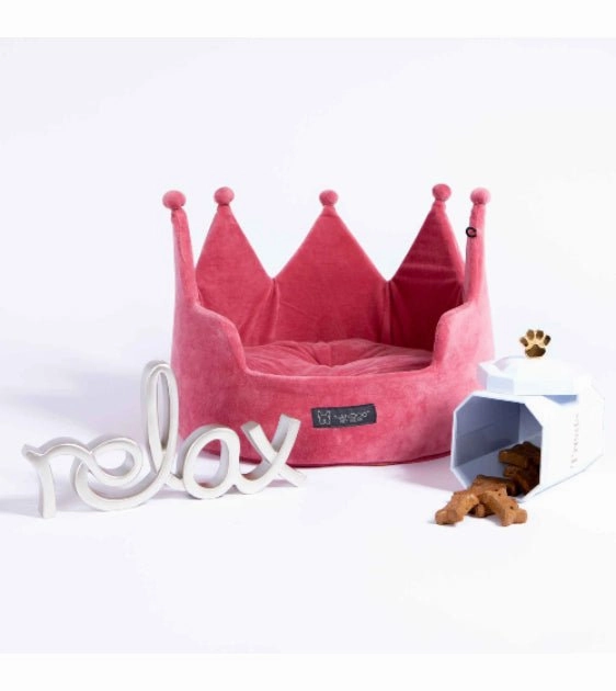Nandog Pet Gear Crown Bed (Pink) for Dogs and Cats
