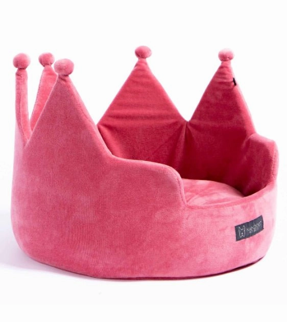 Nandog Pet Gear Crown Bed (Pink) for Dogs and Cats
