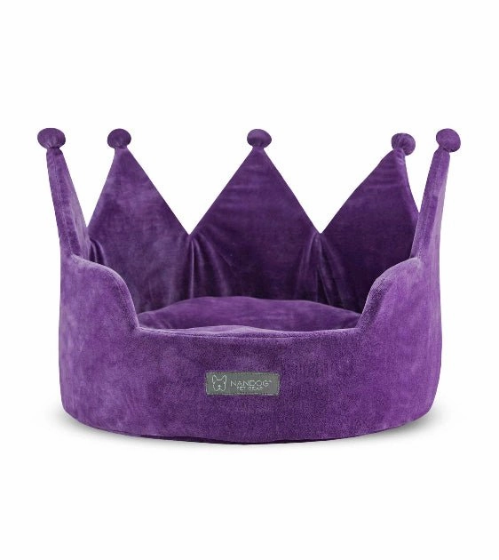 Nandog Pet Gear Crown Bed (Purple) for Dogs and Cats dog bed,pet blanket