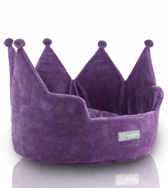 Nandog Pet Gear Crown Bed (Purple) for Dogs and Cats