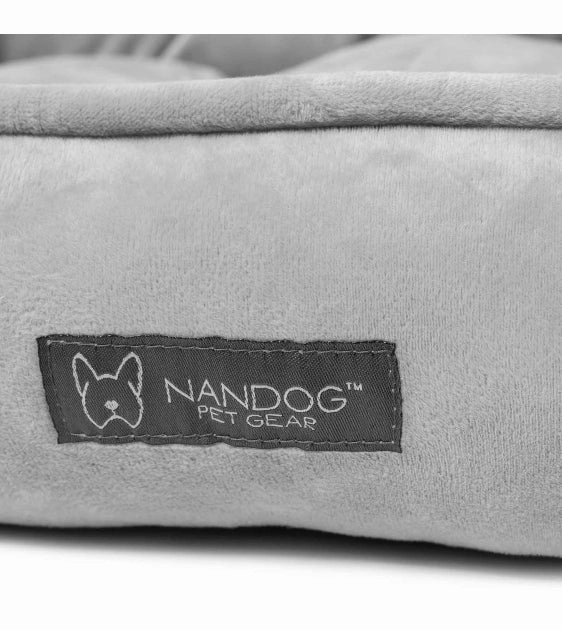 Nandog Pet Gear Designer Bed (Plush Grey) for Dogs and Cats
