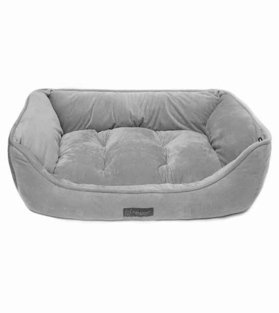Nandog Pet Gear Designer Bed (Plush Grey) for Dogs and Cats