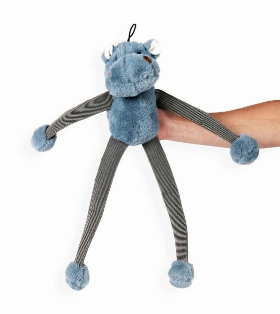 Nandog Pet Gear My BFF Bungee Hippo Squeaker Toy
