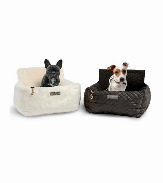 Nandog Pet Gear Vegan Leather Black Car Seat Bed
