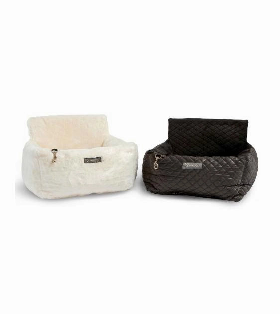 Nandog Pet Gear Vegan Leather Black Car Seat Bed