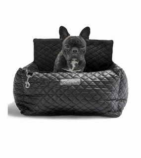 Nandog Pet Gear Vegan Leather Black Car Seat Bed
