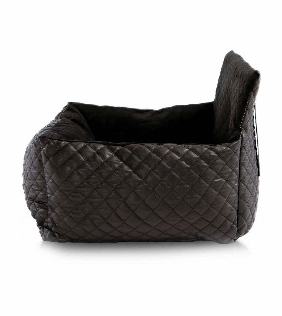 Nandog Pet Gear Vegan Leather Black Car Seat Bed