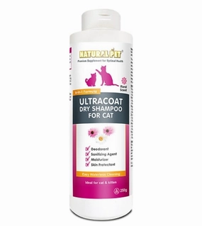 Natural Pet Ultracoat Dry Shampoo for Cats