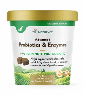 Naturvet Advanced Probiotics & Enzymes   Vet Strength PB6 Probiotic Soft Chew Dog Supplement (70 Count) pet housekeeping,dog mess kit