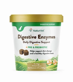 Naturvet Digestive Enzymes Pre & Probiotics Soft Chew Dog Supplement (70 Count) pet housekeeping,dog mess kit