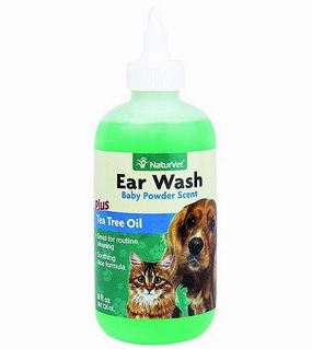NaturVet Ear Wash Plus Tea Tree Oil Topical Aid for Cats & Dogs pet housekeeping,dog mess kit