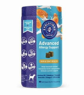 NaturVet Evolutions Advanced Allergy Support Soft Chew Dog Supplement (90 Count) dog shampoo,bathing supplies